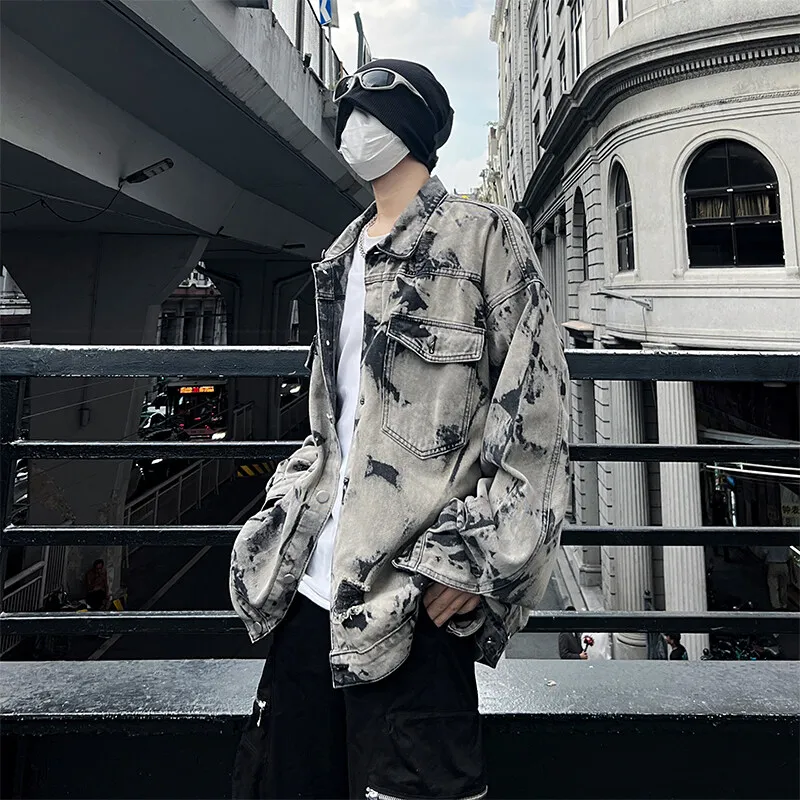 LA'T.WEEKEND Denim Jacket Unisex Black Gray Color-2