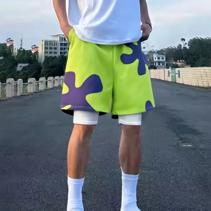 TESTUNG Casual Shorts Unisex Green-3