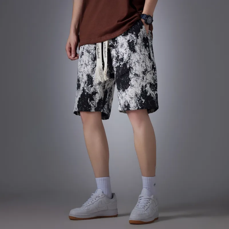 LA'T.WEEKEND Casual Shorts Unisex Butterfly Love Flower-3