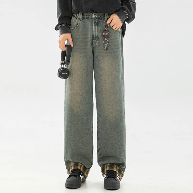 LA'T.WEEKEND Jeans Unisex Mud Yellow Blue-4