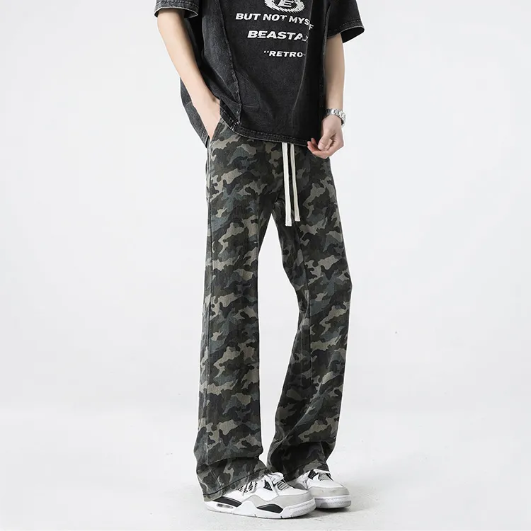 LA'T.WEEKEND Casual Pants Unisex Camouflage-4