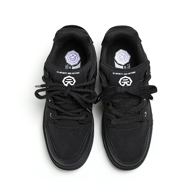 YJ x MKADC Height Increasing Cushioning Low-Top Skateboard Shoes Unisex Black-3