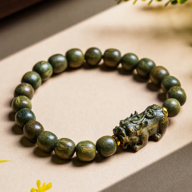 GUMUJIANG Green Sandalwood Bracelets Unisex-1