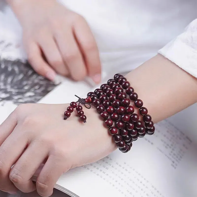 GUMUJIANG Small Leaf Red Sandalwood Bracelets Unisex-2