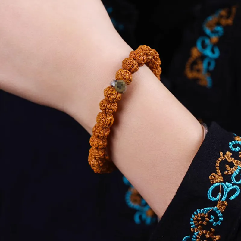GUMUJIANG King Kong Bodhi Seeds Water Repellent Anti Slip Beaded Bracelet Single Wrap Unisex-4
