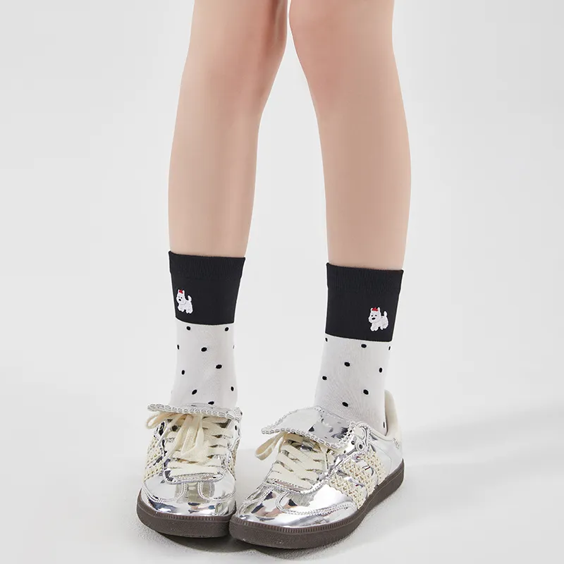 2323 Mid Calf Socks Women's 5 Pack Mixed Color-4