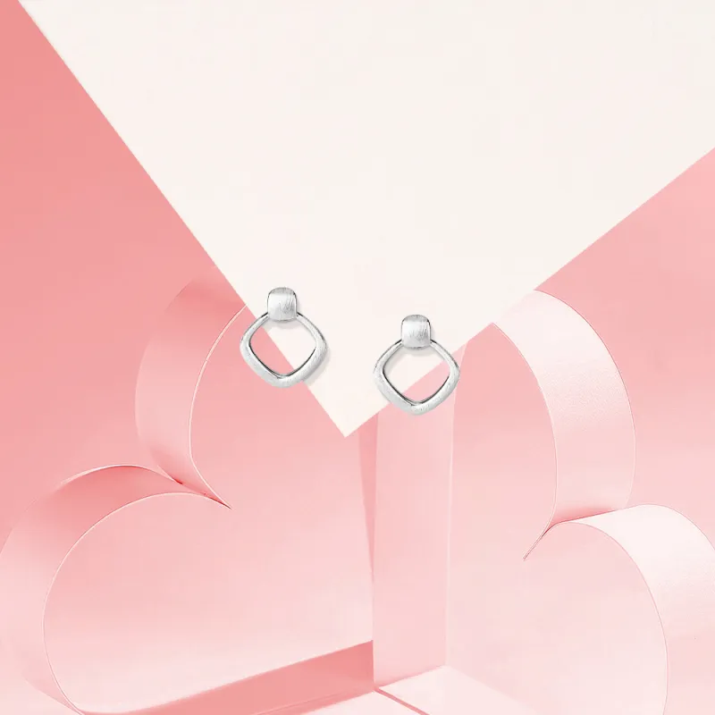 BLANK IN BLANK S999 Fine Silver Stud Earrings Women's Silver-3
