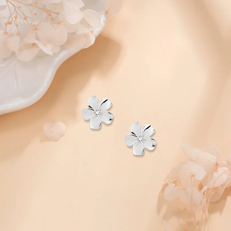 ZWU Sterling Silver Zircon Stud Earrings Fashion Stud Earrings Women's-2
