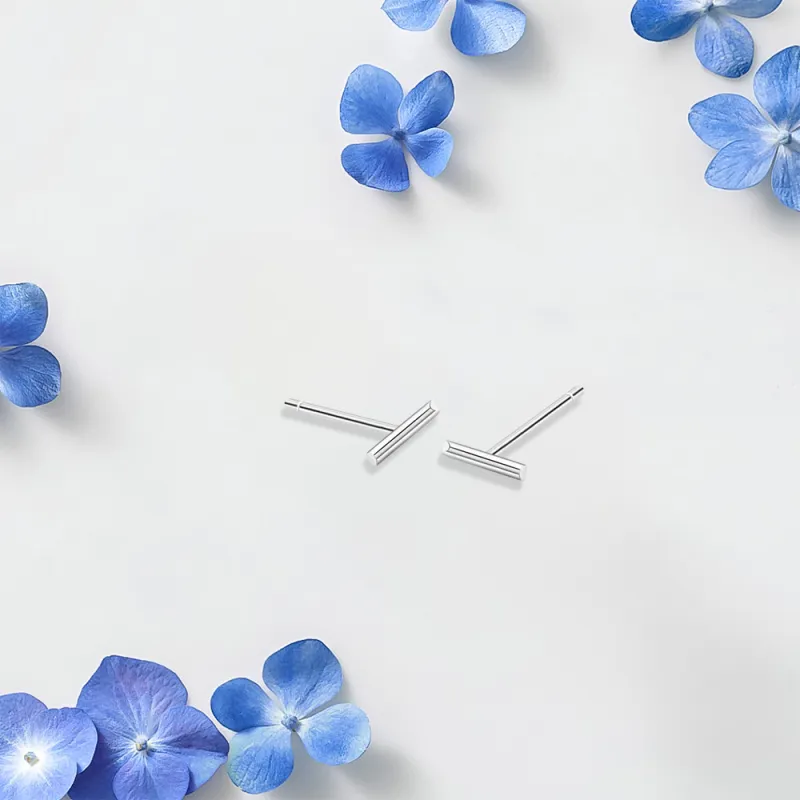BLANK IN BLANK Sterling Silver Stud Earrings Women's Bestie Couple Birthday Gift For Girlfriend-4