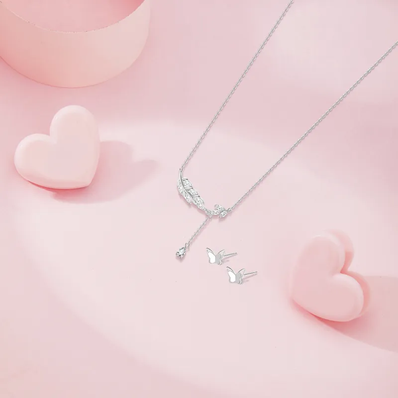 BLANK IN BLANK Zircon Necklaces Women's Bestie Couple Birthday Gift Girl Box-2