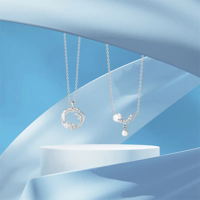BLANK IN BLANK Zircon Necklaces Unisex-4