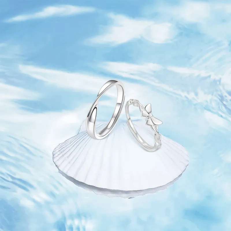 BLANK IN BLANK Sterling Silver Rings Unisex-2