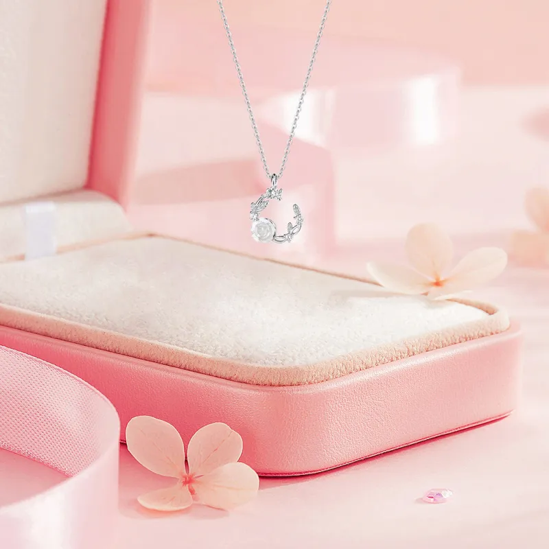 Kelanxi Sterling Silver Necklaces Women's-4