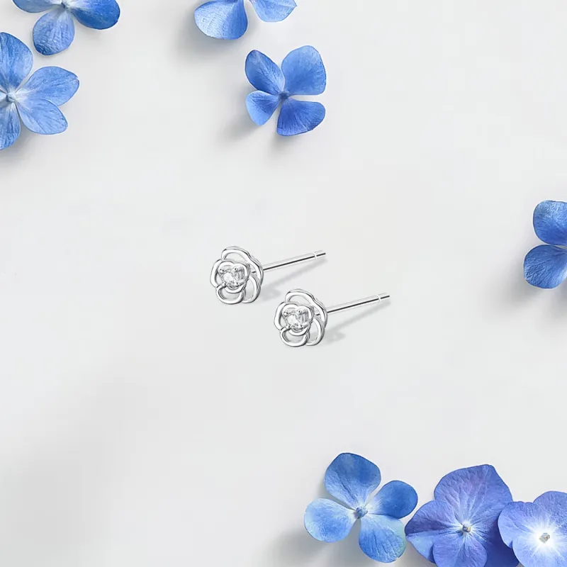 BLANK IN BLANK Sterling Silver Stud Earrings Women's Couple Girlfriend Bestie Girl Birthday Gift-5