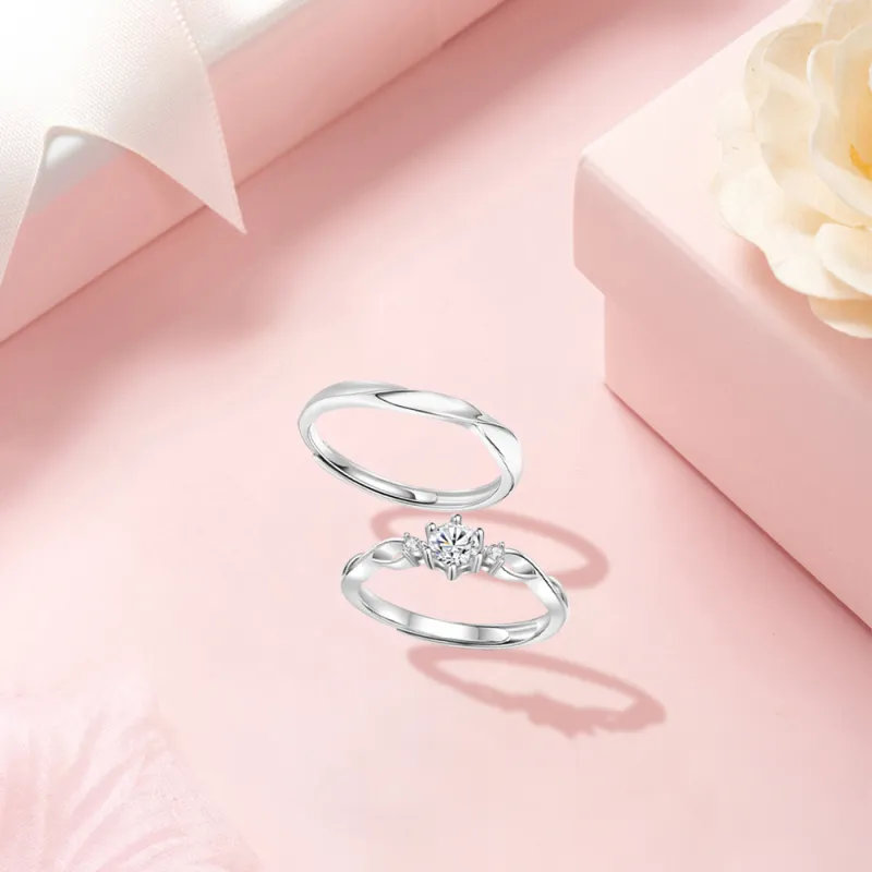 BLANK IN BLANK Sterling Silver Rings Unisex Girlfriend Anniversary Birthday Box-2