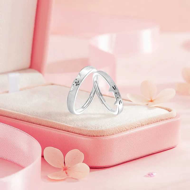 BLANK IN BLANK Sterling Silver Rings Unisex Anniversary Birthday Commemoration Box-2