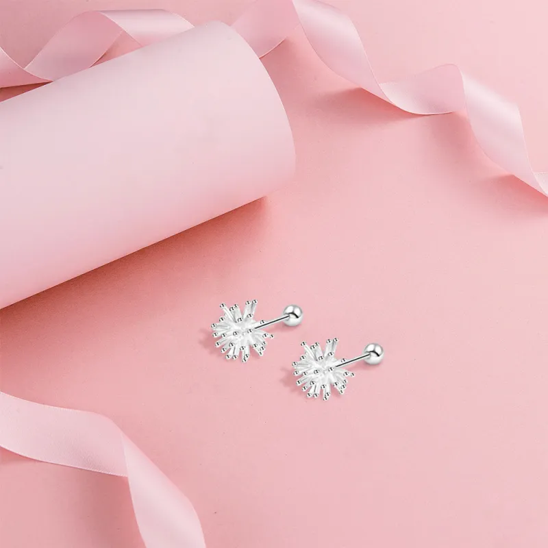 BLANK IN BLANK S999 Fine Silver Stud Earrings Women's Silver-3