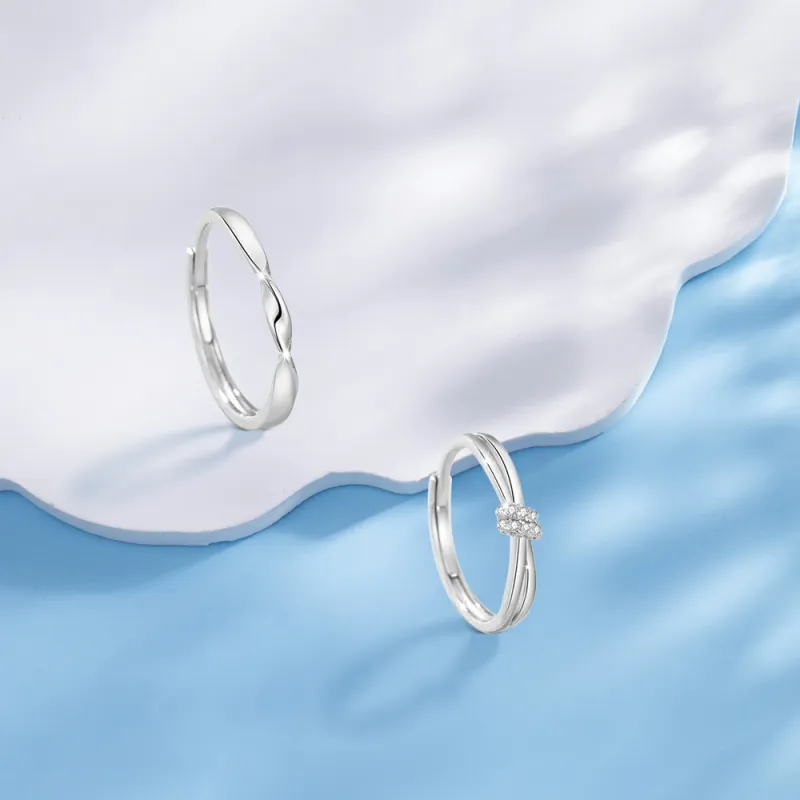 BLANK IN BLANK Sterling Silver Rings Unisex-4