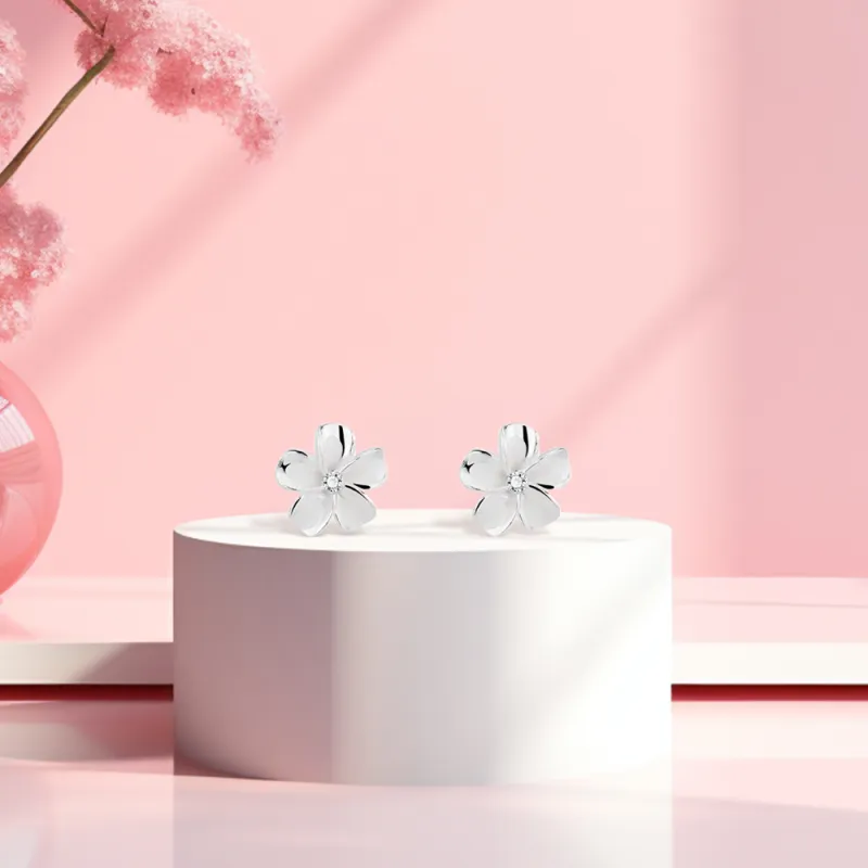 ZWU Sterling Silver Zircon Stud Earrings Fashion Stud Earrings Women's-3