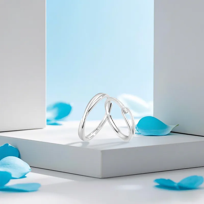 BLANK IN BLANK Sterling Silver Rings Unisex-2