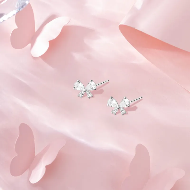BLANK IN BLANK Sterling Silver Stud Earrings Women's Couple Bestie Birthday Box For Girls-1