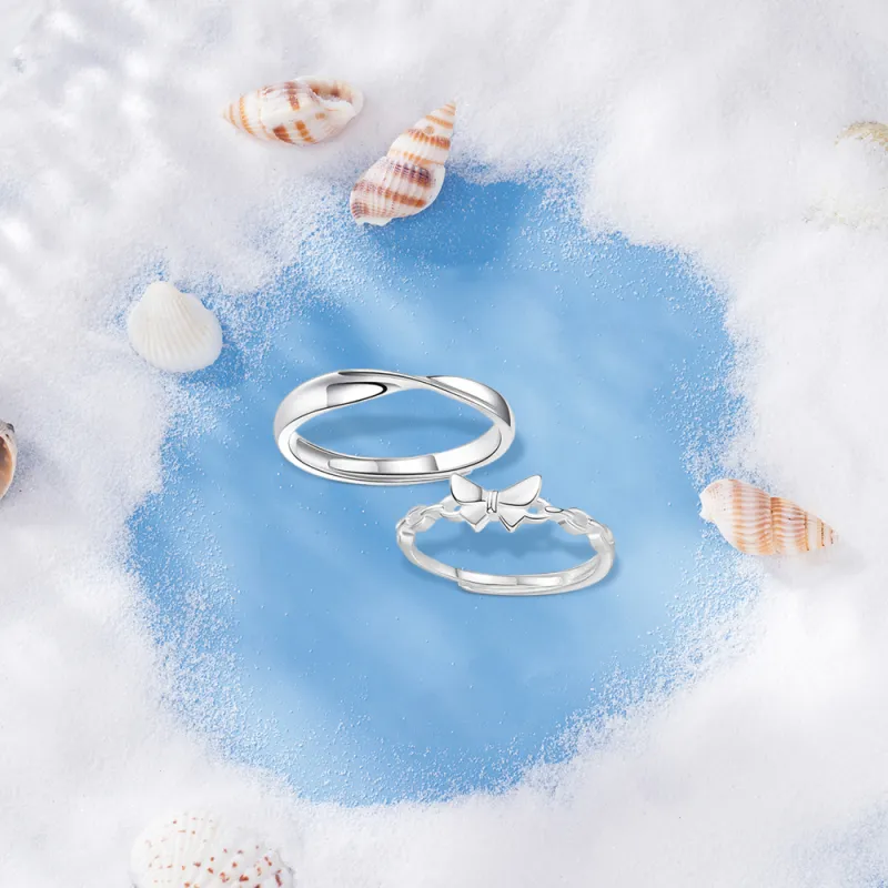 BLANK IN BLANK Sterling Silver Rings Unisex-4