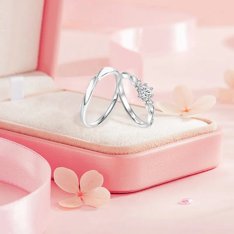 BLANK IN BLANK Sterling Silver Rings Unisex Girlfriend Anniversary Birthday Box-3