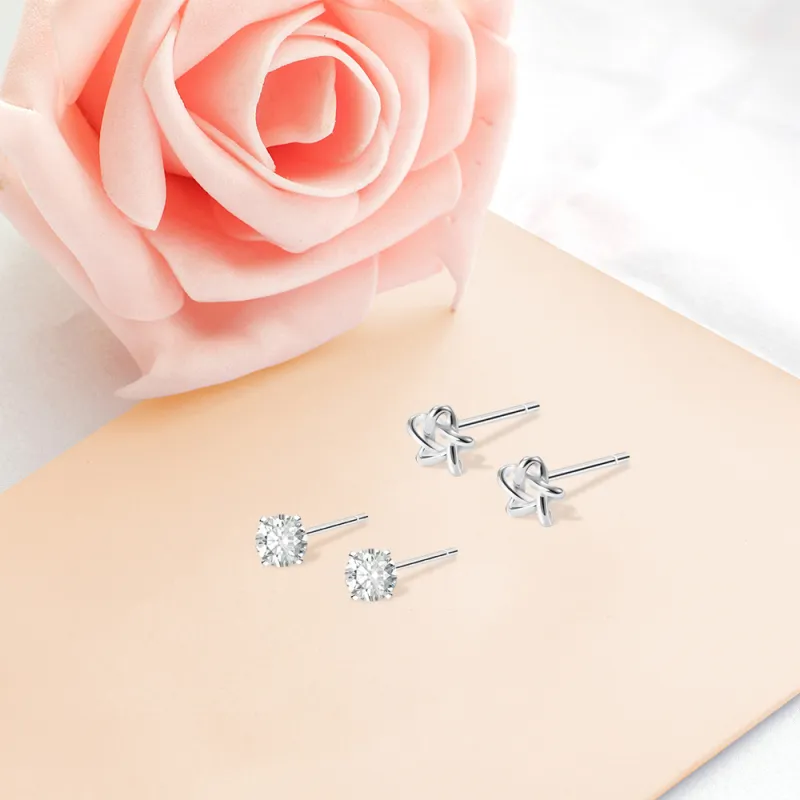 BLANK IN BLANK Sterling Silver Stud Earrings Women's Anniversary Birthday Present Box-6