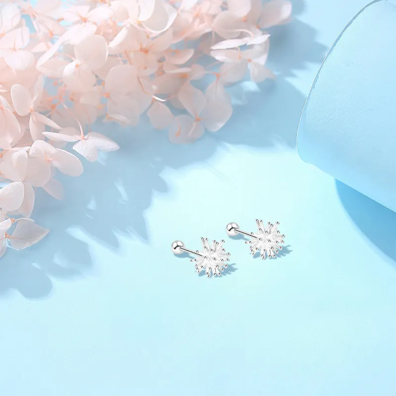 BLANK IN BLANK S999 Fine Silver Stud Earrings Women's Silver-1