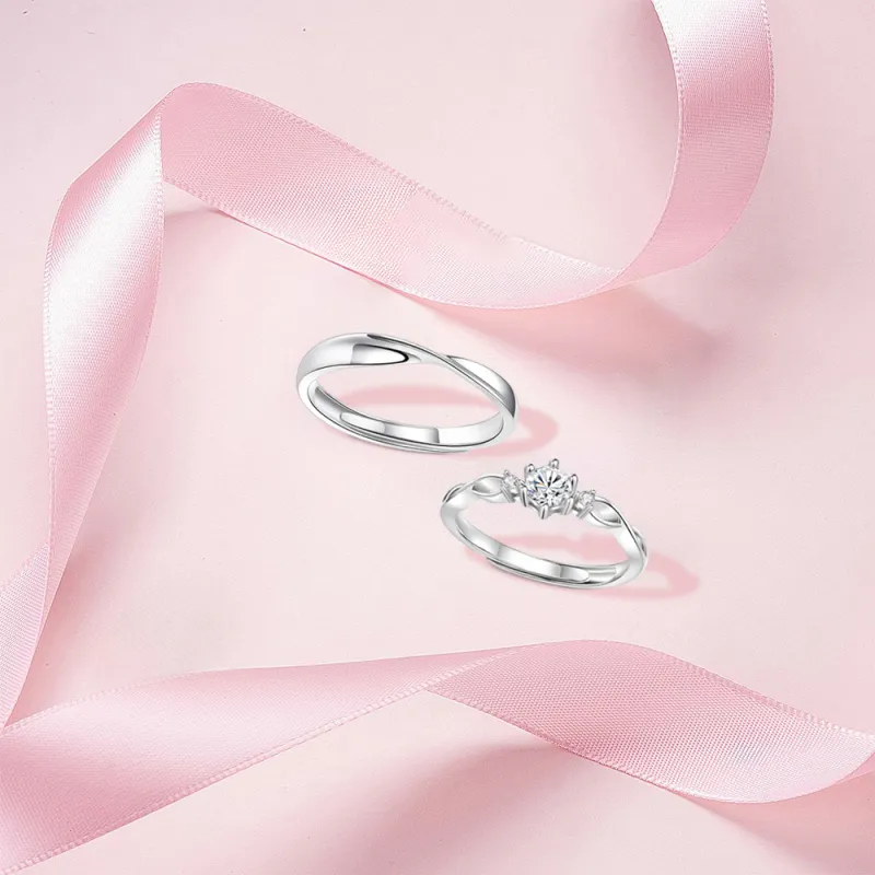 BLANK IN BLANK Sterling Silver Rings Unisex Girlfriend Anniversary Birthday Box-3