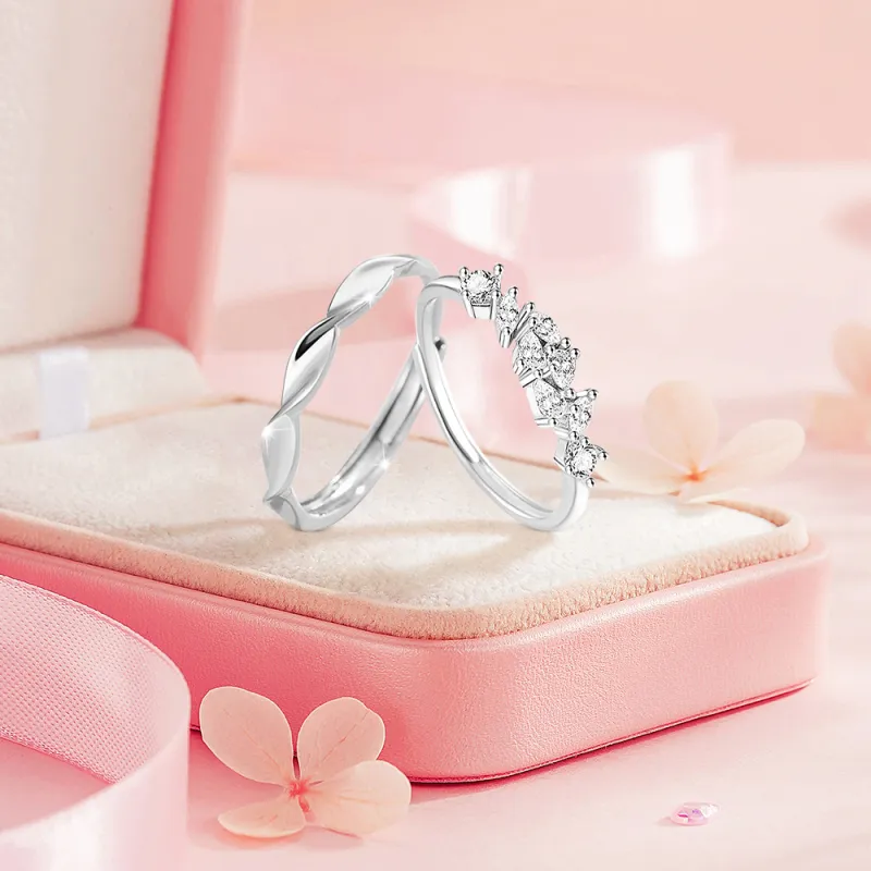 BLANK IN BLANK Sterling Silver Rings Unisex Anniversary Of Girlfriend's Birthday-2