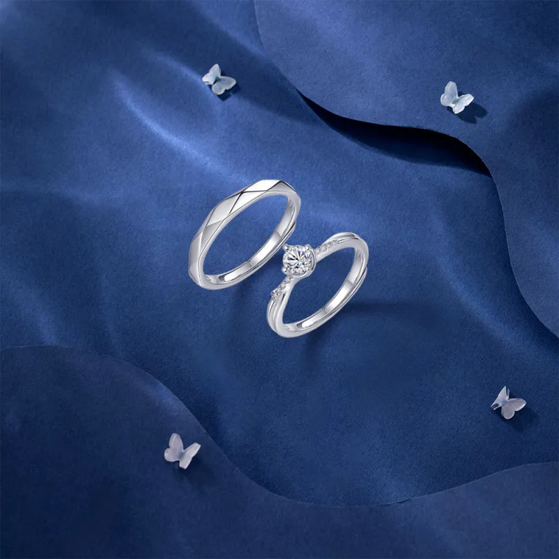 BLANK IN BLANK Zircon Rings Unisex Girlfriend's Birthday Commemoration Anniversary Box-9