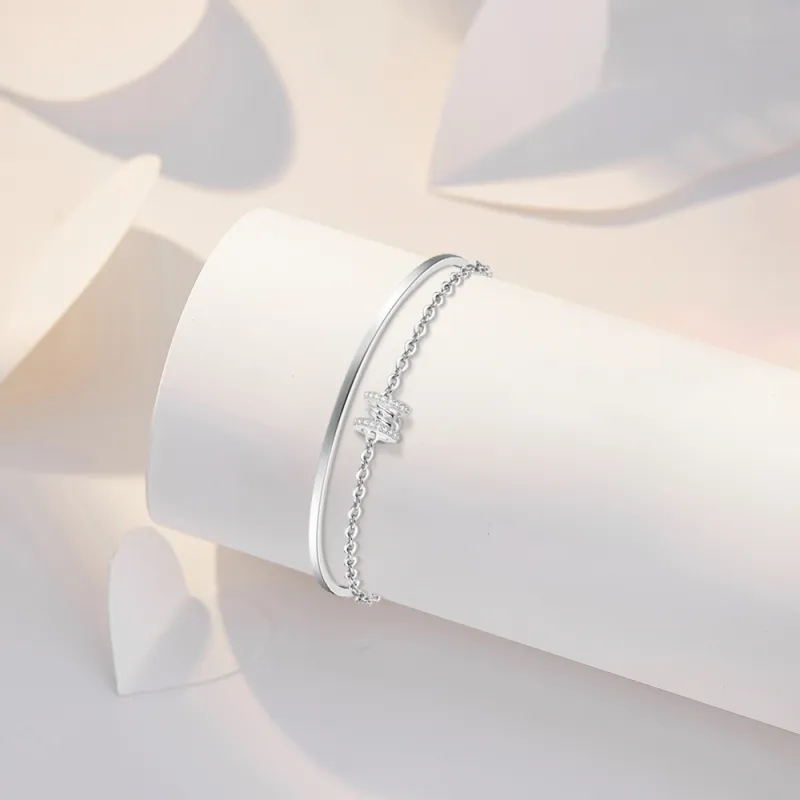 BLANK IN BLANK Sterling Silver 999 Bracelets Women's Bestie Couple Birthday Gift-4