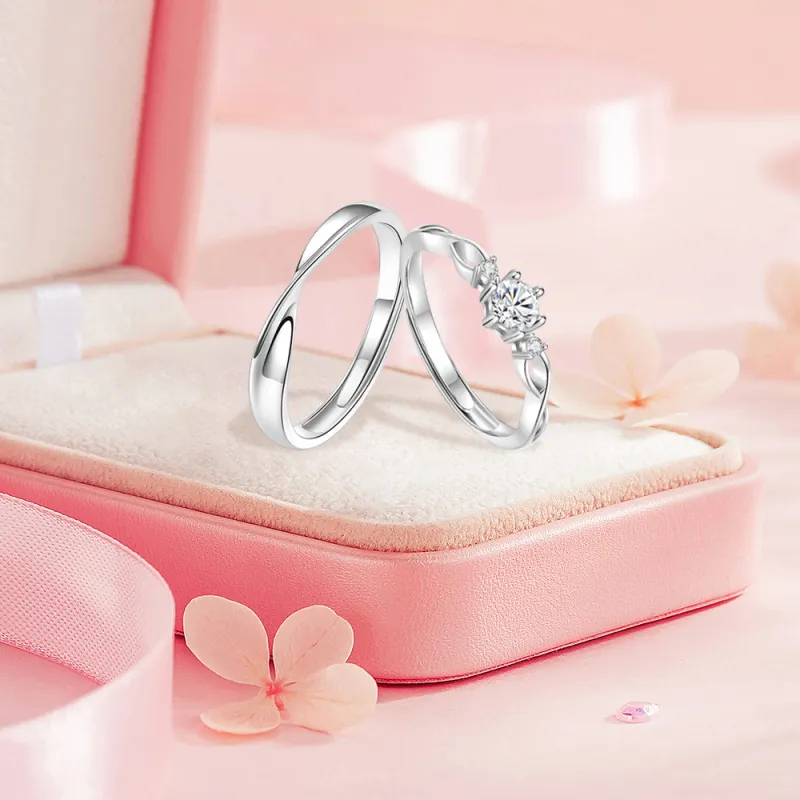 BLANK IN BLANK Sterling Silver Rings Unisex Girlfriend Anniversary Birthday Box-4