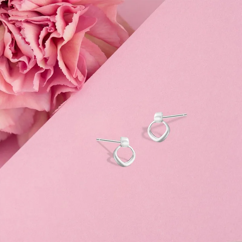BLANK IN BLANK S999 Fine Silver Stud Earrings Women's Silver-1