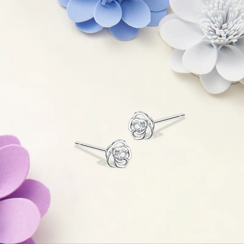 BLANK IN BLANK Sterling Silver Stud Earrings Women's Couple Girlfriend Bestie Girl Birthday Gift-6