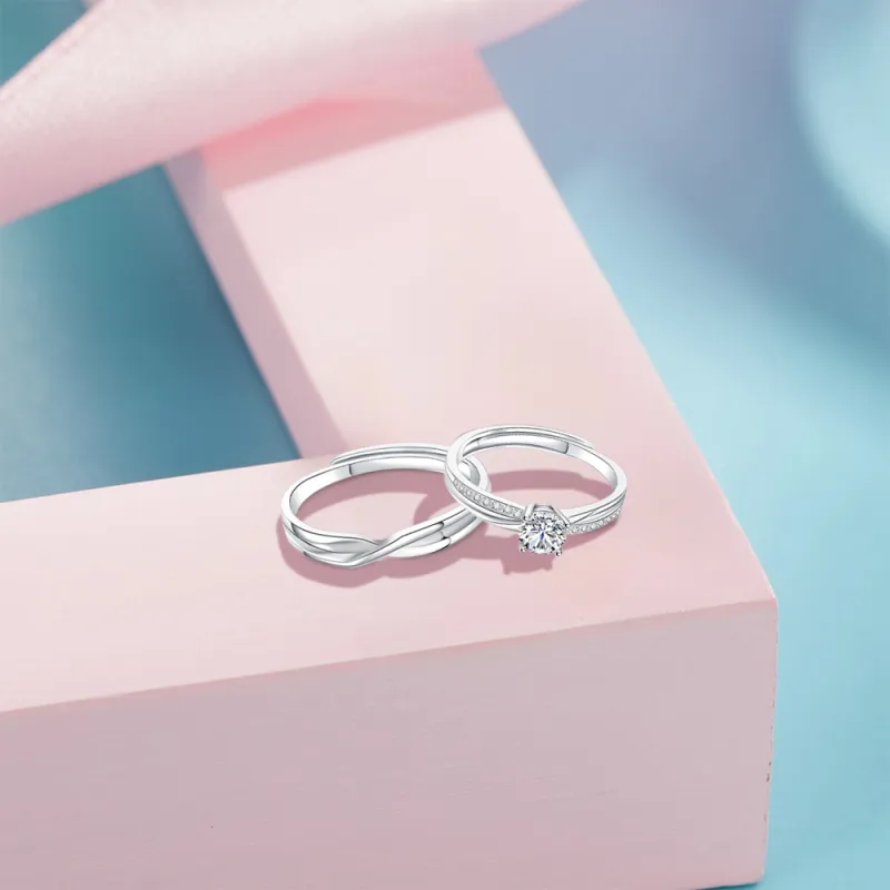 BLANK IN BLANK Zircon Rings Unisex Girlfriend's Birthday Commemoration Anniversary Box-2