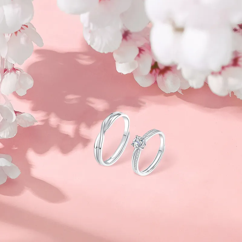 BLANK IN BLANK Zircon Rings Unisex Girlfriend's Birthday Commemoration Anniversary Box-3
