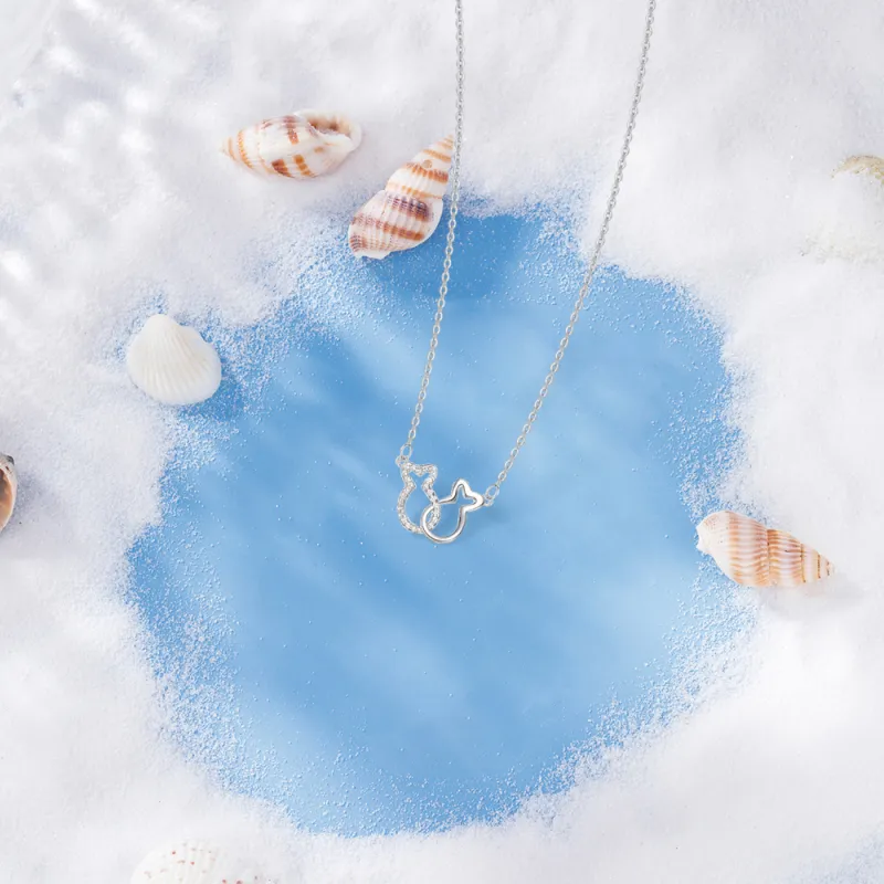 BLANK IN BLANK Sterling Silver Necklaces Women's Bestie Girlfriend Couple Box-2