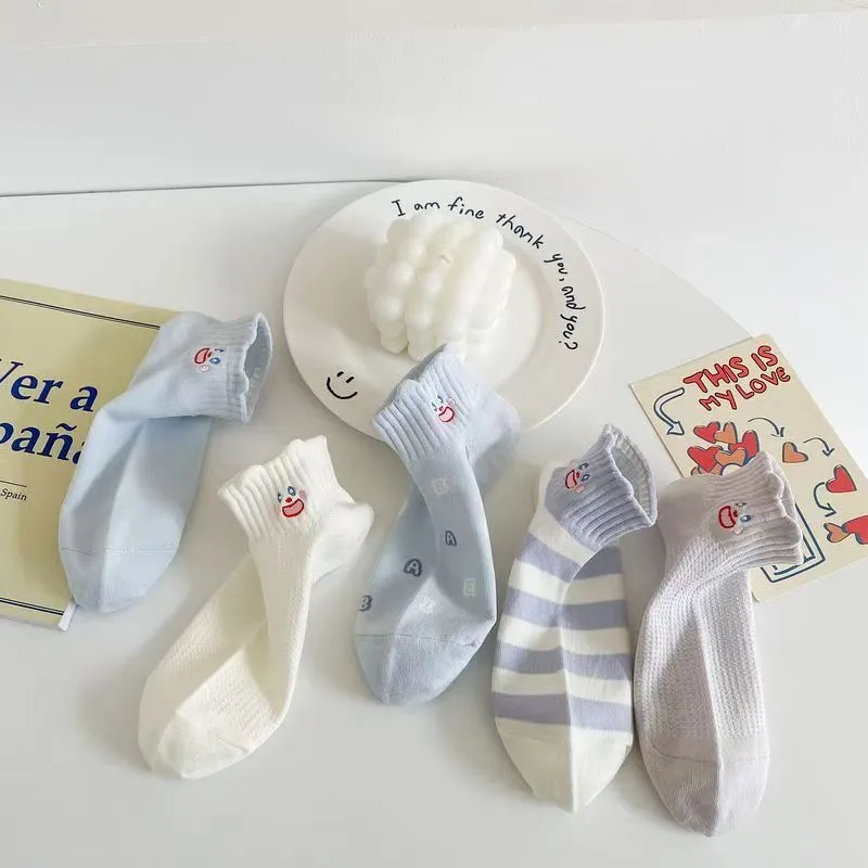 Beerus Ankle Socks Women's Combo Set Funny Smiley Face-2
