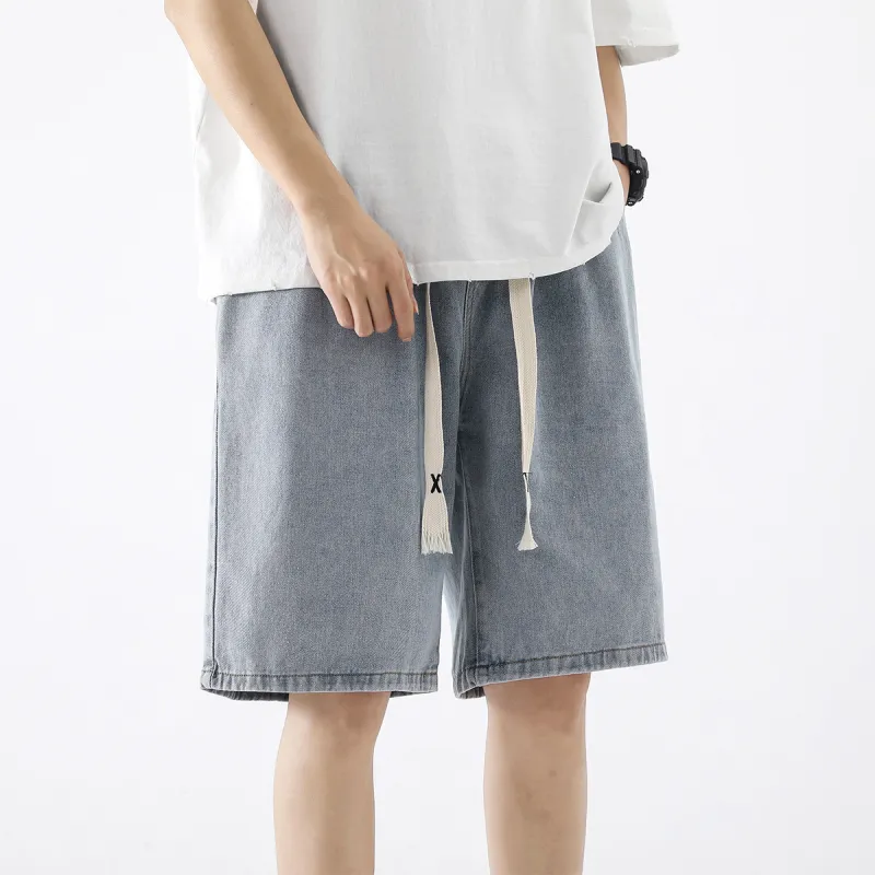 VniVerseVClub Denim Shorts Men's Light Blue-3