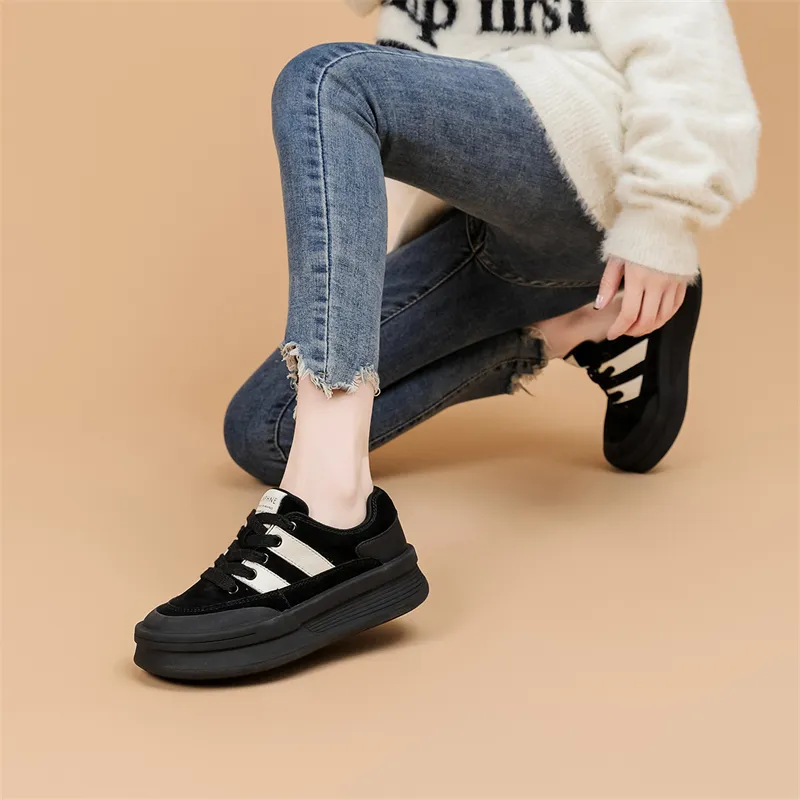 DAPHNE Abrasion Resistant Slip Resistant Low Top Skateboard Shoes 4cm Women's-12