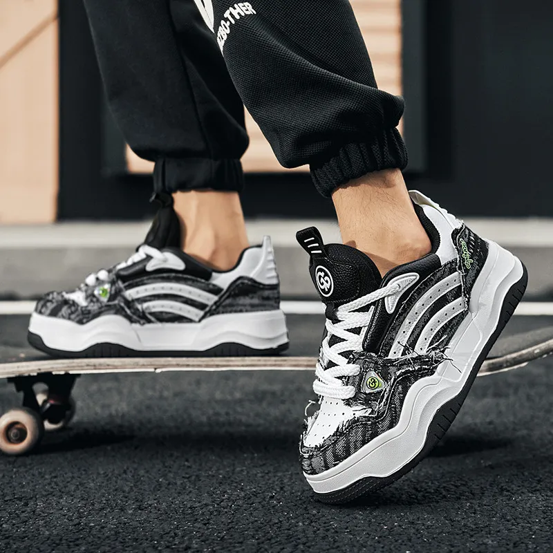 Isolated Manufacturing Coverage Slip-Resistant Breathable Low-Top Skateboard Shoes Unisex-14