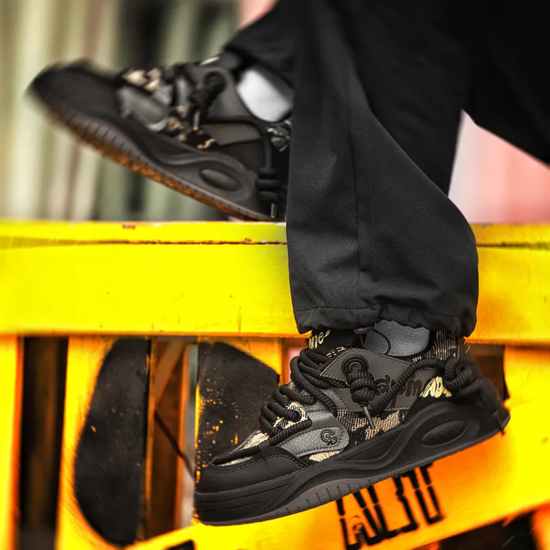Isolated Manufacturing Coverage Wear-Resistant Slip-Resistant Low-Top Skateboard Shoes Unisex-5