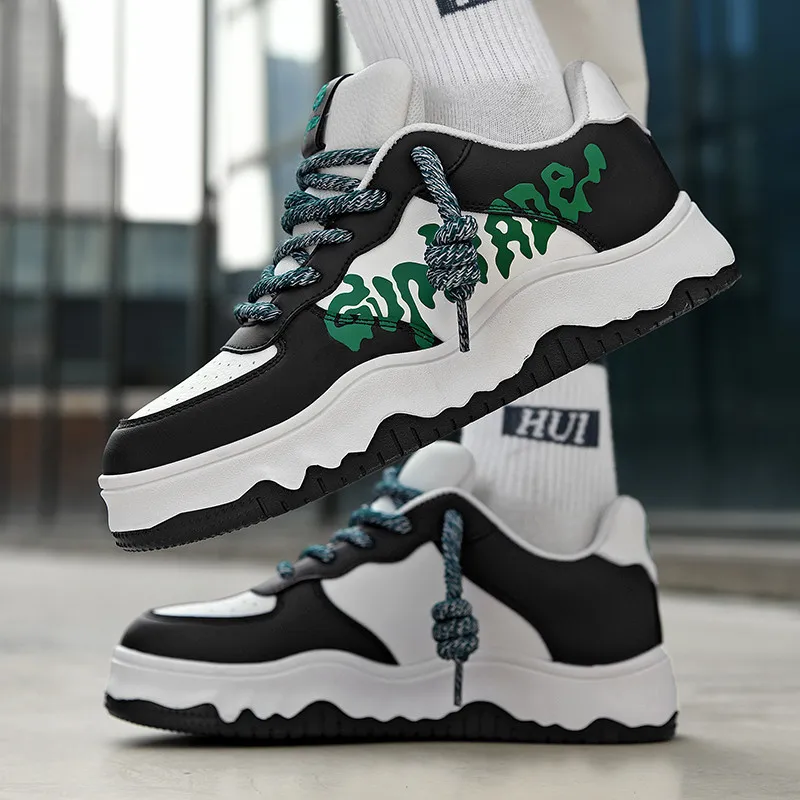 Isolated Manufacturing Coverage Slip-Resistant Cushioning Height Increasing Low-Top Skateboard Shoes Unisex-15