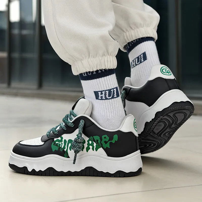 Isolated Manufacturing Coverage Slip-Resistant Cushioning Height Increasing Low-Top Skateboard Shoes Unisex-18
