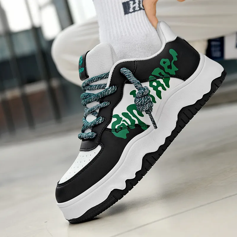 Isolated Manufacturing Coverage Slip-Resistant Cushioning Height Increasing Low-Top Skateboard Shoes Unisex-16