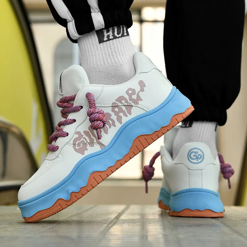 Isolated Manufacturing Coverage Slip-Resistant Cushioning Height Increasing Low-Top Skateboard Shoes Unisex-6