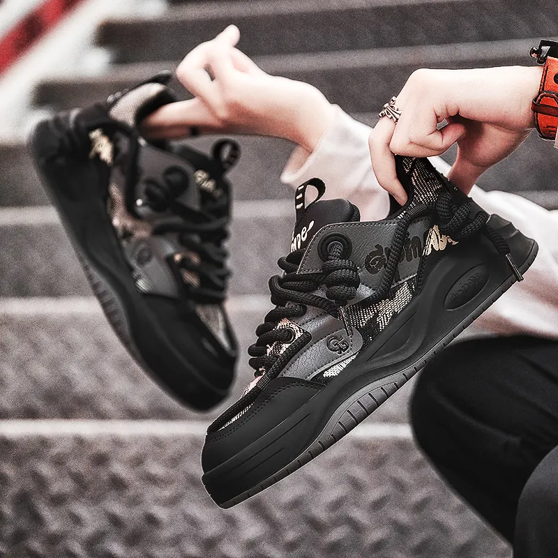 Isolated Manufacturing Coverage Wear-Resistant Slip-Resistant Low-Top Skateboard Shoes Unisex-7