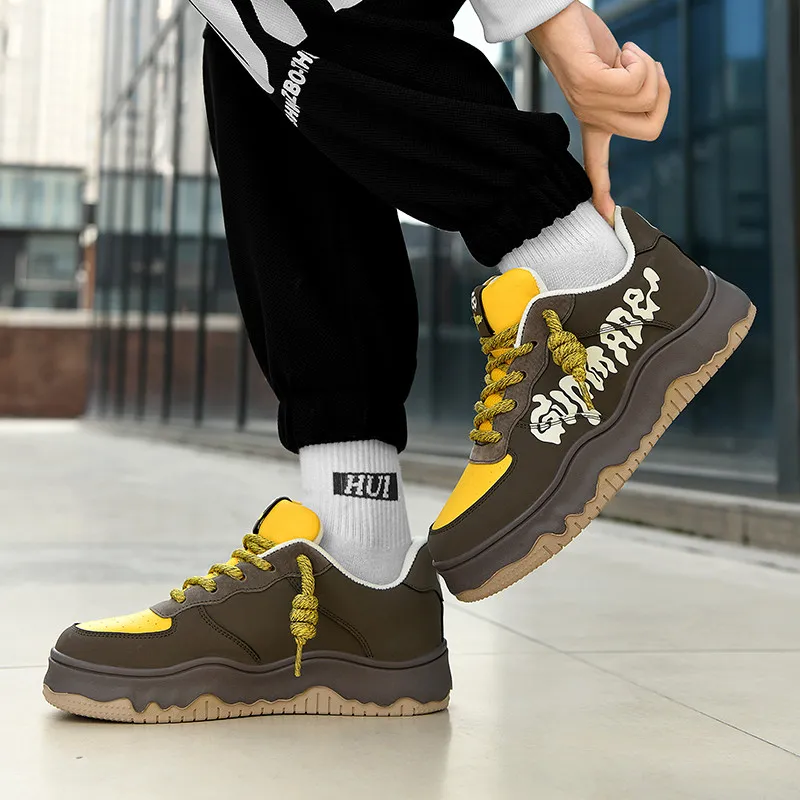 Isolated Manufacturing Coverage Slip-Resistant Cushioning Height Increasing Low-Top Skateboard Shoes Unisex-27
